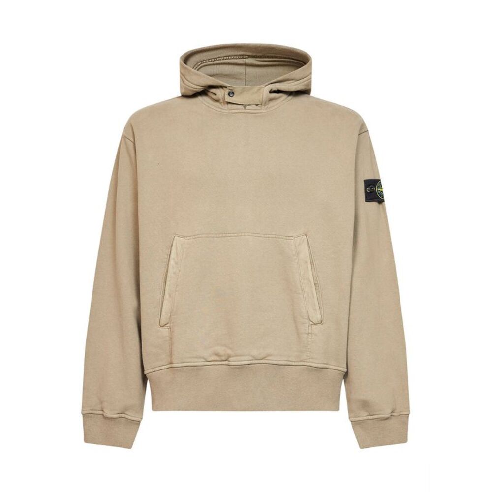 Stone Island Men Military Green Organic Cotton Hoodie